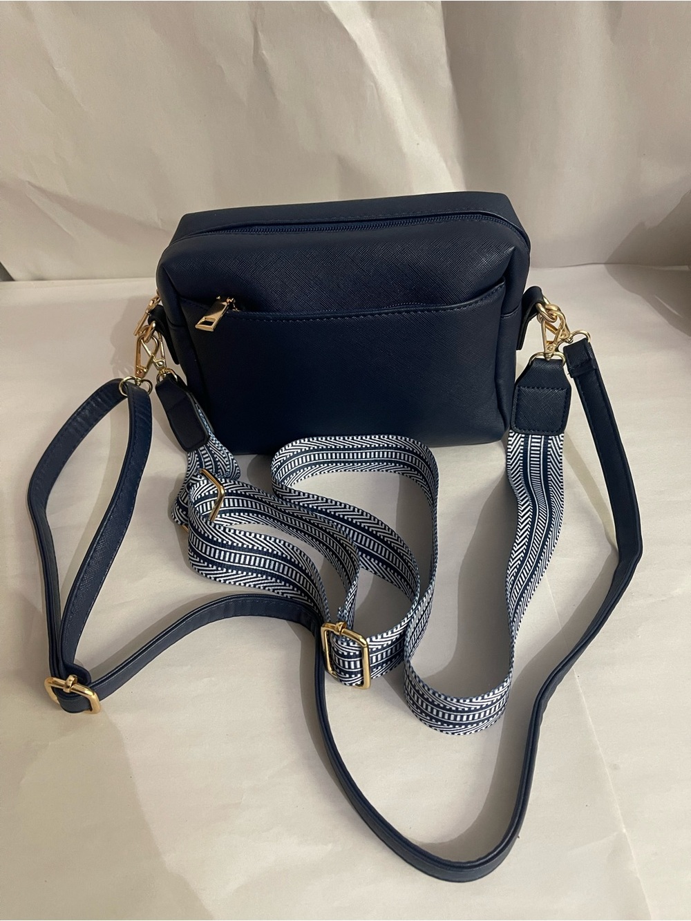 Blue Camera Crossbody Bag | Two Inter-changeable Straps